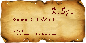 Kummer Szilárd névjegykártya