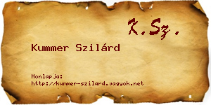 Kummer Szilárd névjegykártya