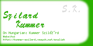 szilard kummer business card